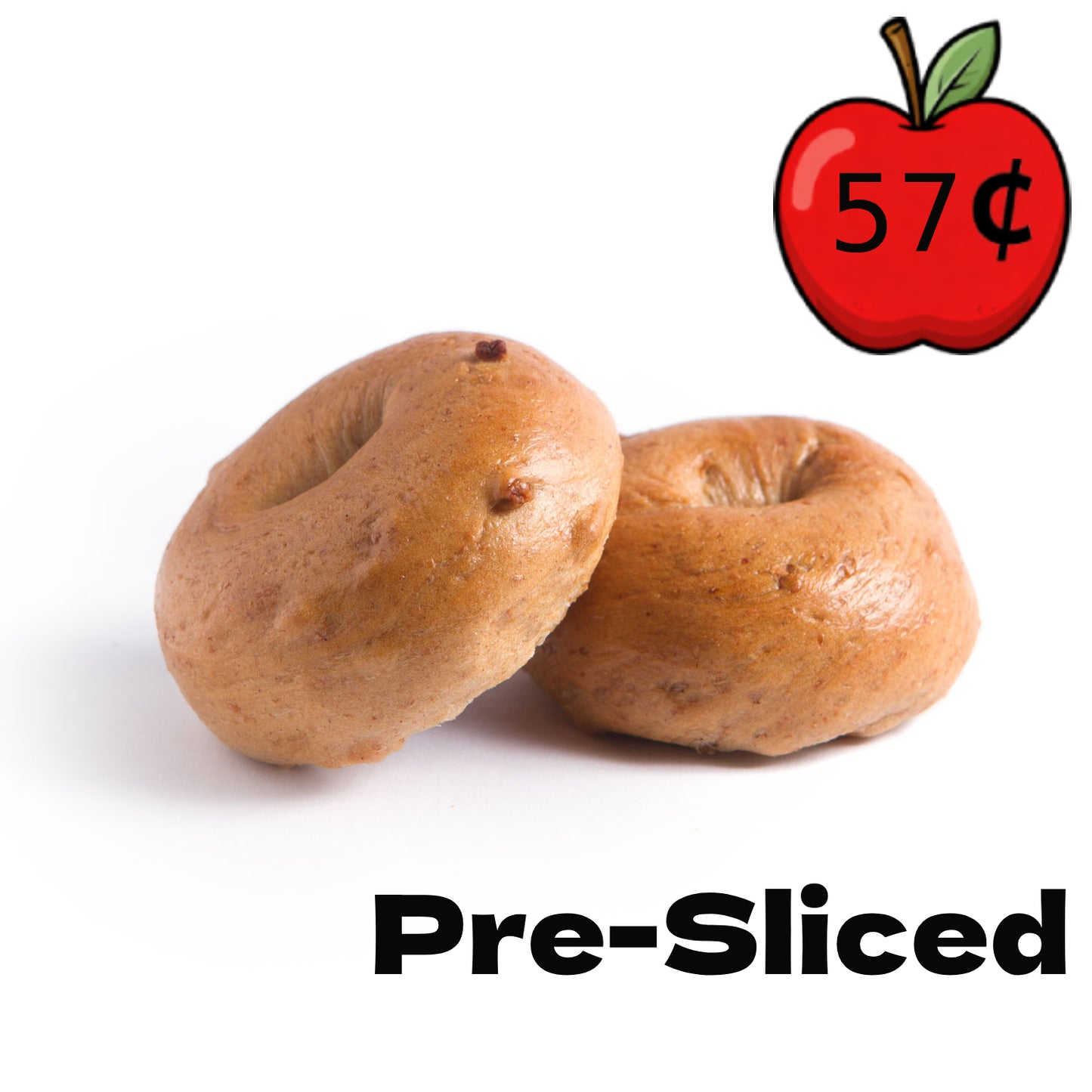 Bagel Mini - Whole Wheat Apple Cinnamon. 48 X 40g (Pre- Sliced)