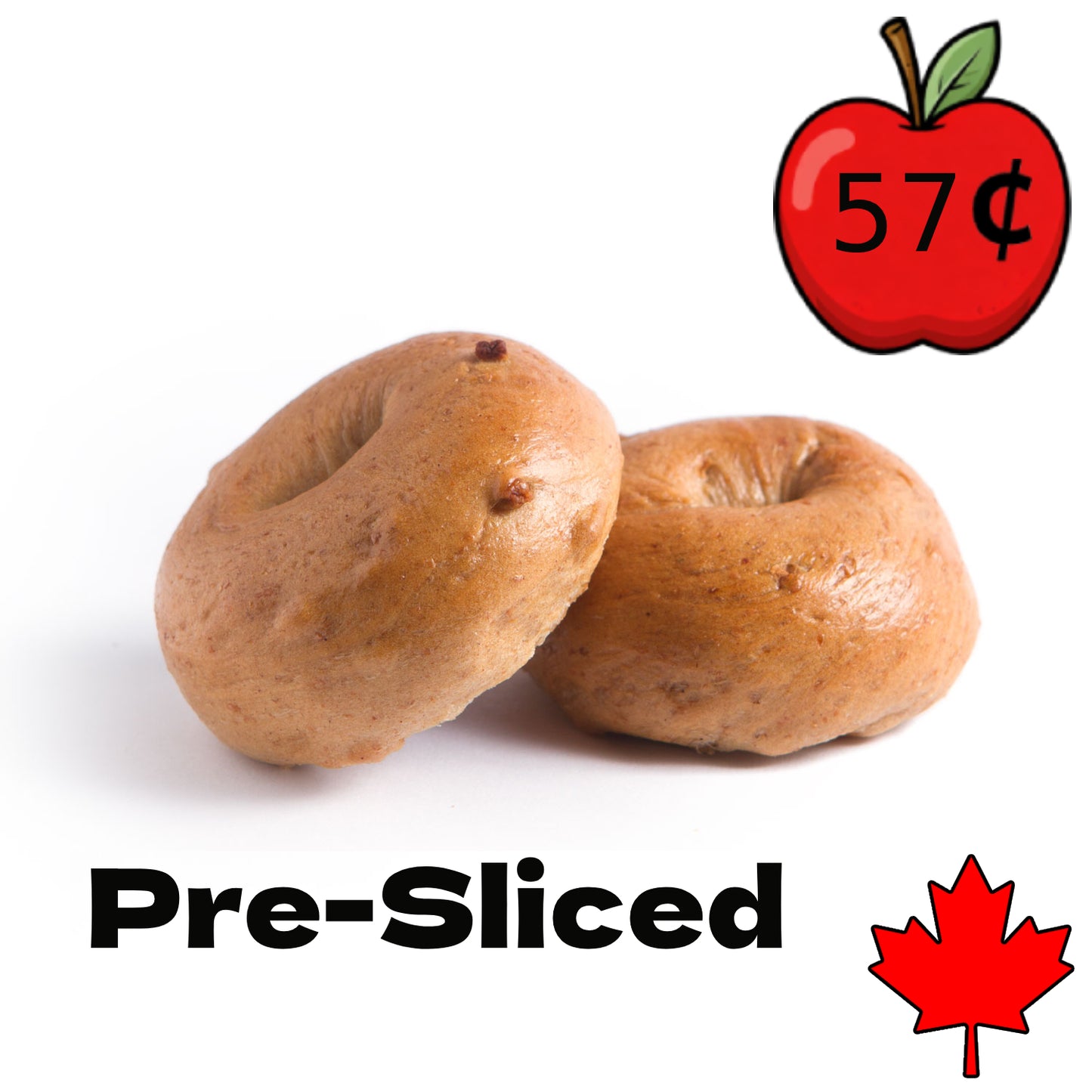 Bagel Mini - Whole Wheat Apple Cinnamon. 48 X 40g (Pre- Sliced)
