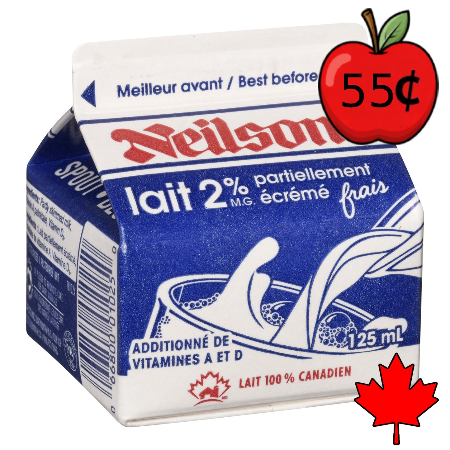 Milk 2% Carton Brand (Neilson) 48 X 125ml