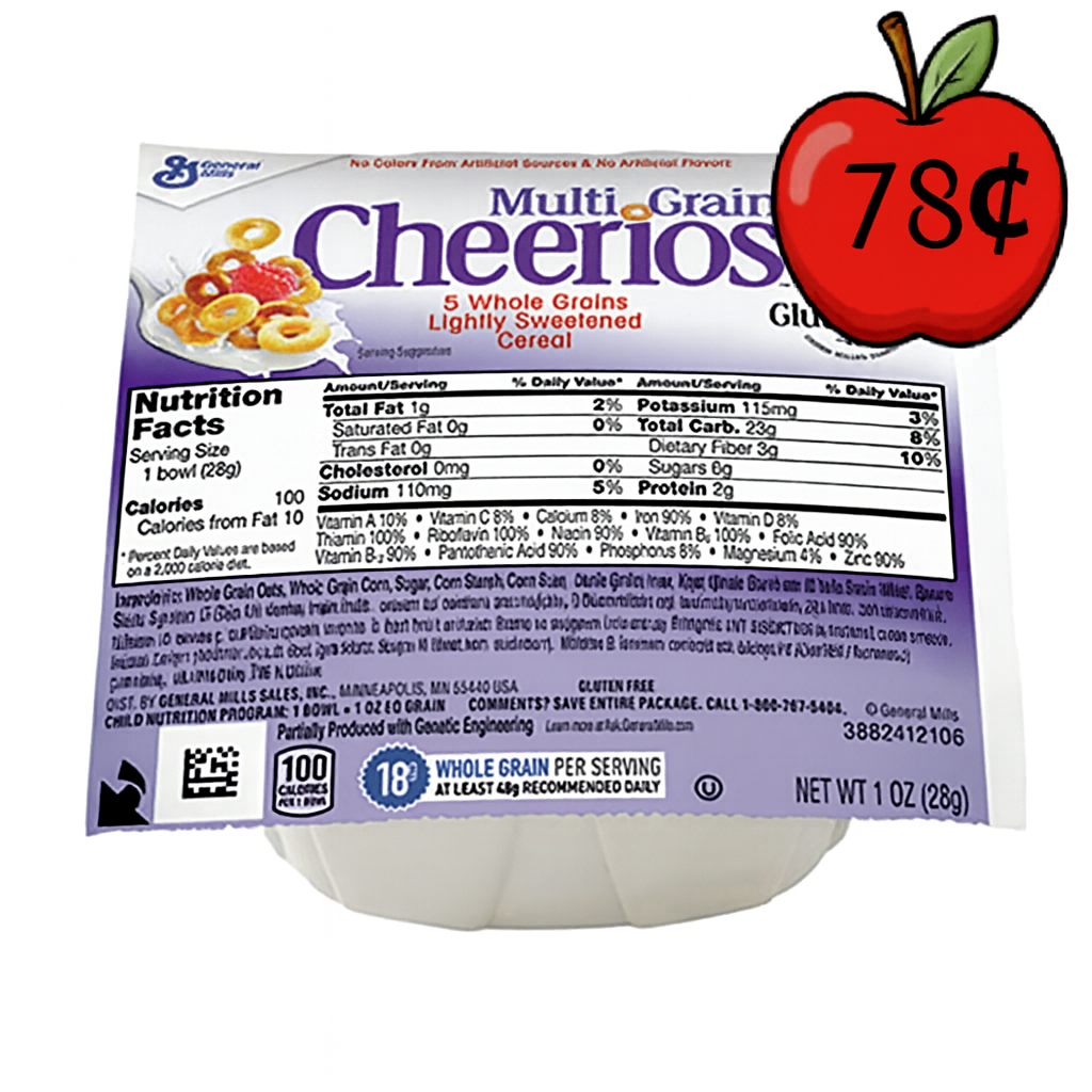 Cereal -Multi-Grain Cheerios Bowl 96 X 20g